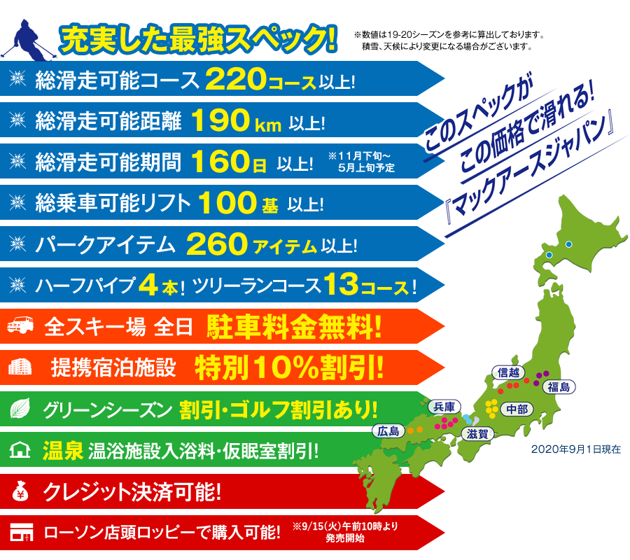 マックアースジャパン共通シーズン券販売中 | 神立スノーリゾート